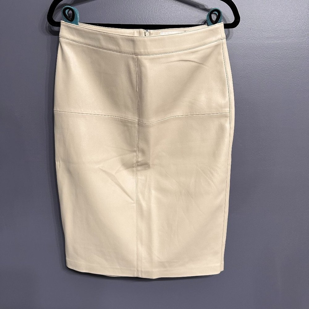 Faux Leather Pencil Skirt - Mango - Beige